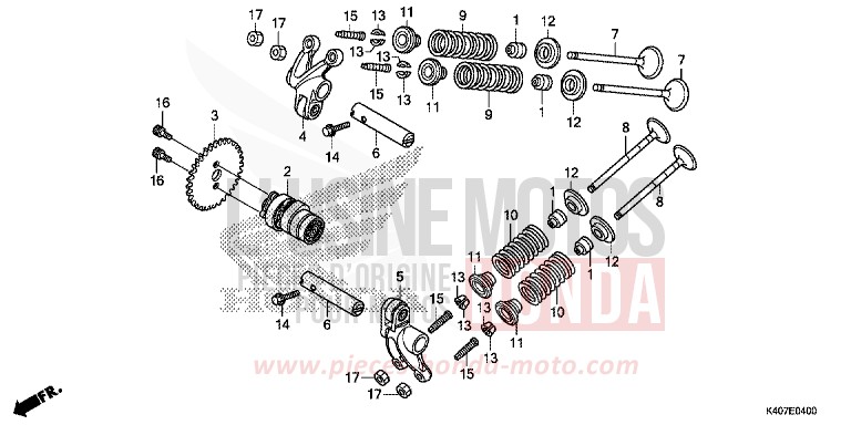 CAMSHAFT/VALVE for Forza 125 MAT CYNOS GRAY METALLIC (NH312N) from 2017